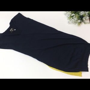Jean Paul Gaultier Navy Sweater Dress Navy and lime green sweater 1990s